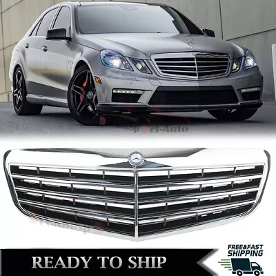 W/Emblem Grille For 2010-2013 Mercedes Benz W212 E550 E350 E63 E-Class Chrome • $119.99