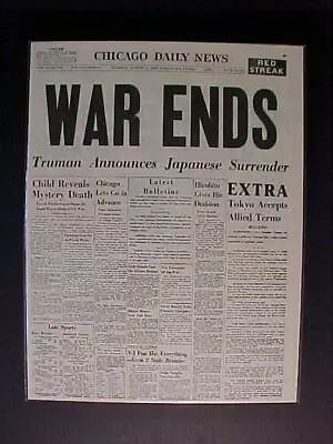 Vintage Newspaper Headlines ~ Japan Army Surrenders World War 2 Ends Wwii  1945 • $16.95