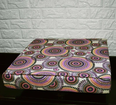 £66.68 • Buy AF257t Lilac Blue Flower Cotton Canvas 3DBox Sofa Seat Cushion Cover Customize