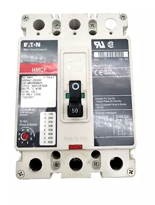 Cutler Hammer Eaton  HMCP050K2C Circuit Breaker 50 Amp 3 Pole 600 VAC HMCP • $125