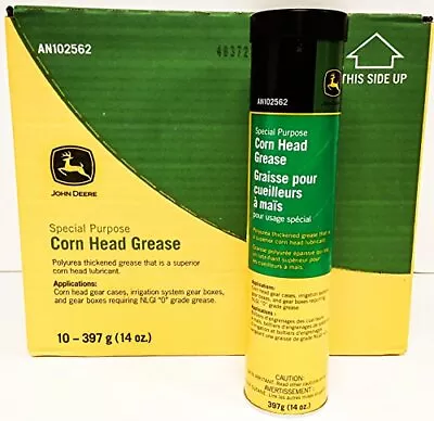 $84.71 • Buy John Deere Polyurea Thickened Corn Head Gear Box Grease Lubricant (CASE Of 10...