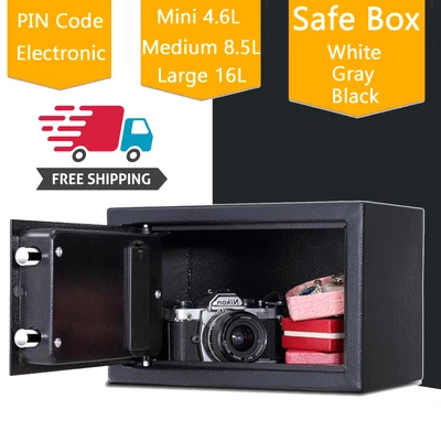 4.6L 16L Electronic Password Security Safe Box Home Office Money Cash Safety Box • £18.50