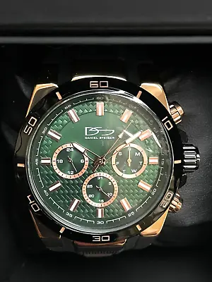 $89 • Buy Daniel Steiger Mens Ceramic Chronograph Date Watch  New Box Green Dial