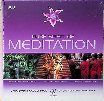 Pure Spirit Of Meditation 3-CD -NEW (Best Of Relaxation/Rainforest/Nature/Monks) • £5.42