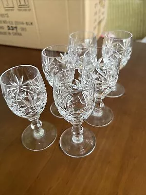 0170 - Sherry Glasses Set Of 6 Lead Crystal • £10
