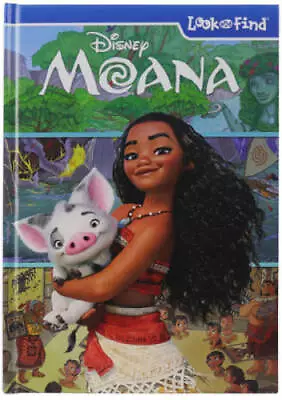 Disney Moana Look And Find Book Hardcover (PiKids Media) Phoenix Internat - GOOD • $3.98