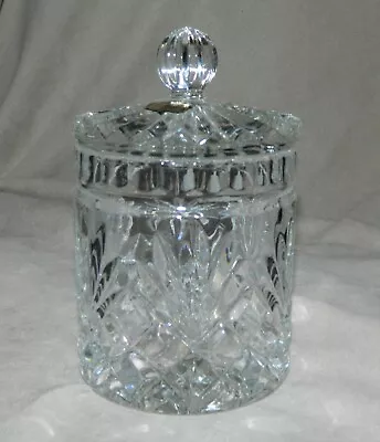 Vintage Candy Apothecary Trinket Jar Canister W/ Lid. 24% Lead Crystal 6” Heavy • $34.99