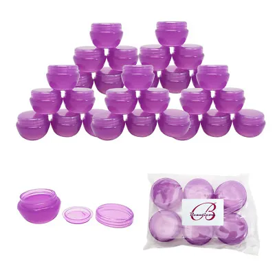 24 Pieces 10G/10ML Round Purple Cosmetic Sample Container Jars With Inner Liner • $11.79