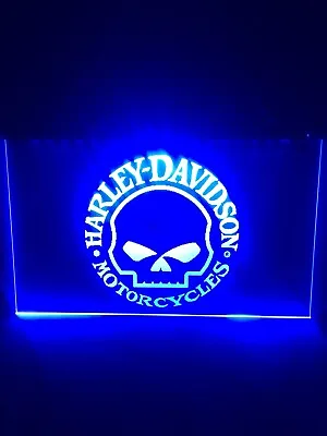 $34.88 • Buy Harley Davidson Skull Custom Led Neon Light Sign Game Room ,  Bar , Garage Sign