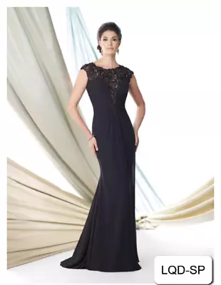 MONTAGE BY MON CHERI 114926 Dress Gown Black Medium $498 • $187.60