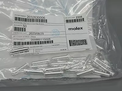 50qty 203263-0006 Pin Socket Connectors MALE PIN 6MM PRESS-FIT 26MM Silver Molex • $55