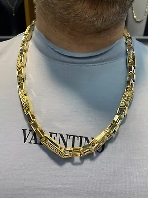 £4999.90 • Buy Greek Pattern BRITISH BELCHER 14CT 585 YELLOW GOLD Chain SOLID Necklace