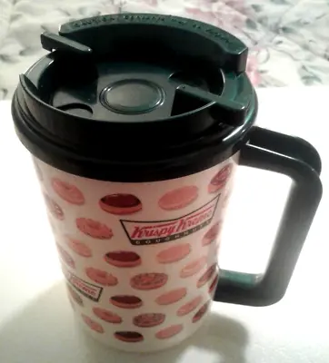 Vintage KRISPY KREME DOUGHNUTS Classic Travel Coffee Mug Whirley Industries Rare • $19.95