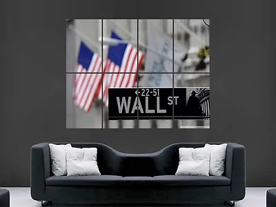 Wall Street New York Stock Exchange  Wall Poster Art Picture Print Large  Huge • £18.75