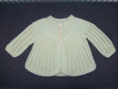 New Hand Knitted Matinee Coat Size 0-3 Months • £5