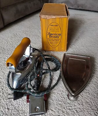 Vintage American Beauty Clothes Iron Adjustable Automatic 44AB Box Manual • $65