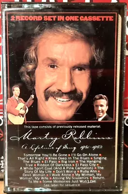 Marty Robbins / A Lifetime Of Song (1951-1982) 2-in-1 Cassette ~ 1983 Columbia • $14.95