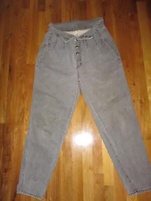 Vintage 80s 90s NO! Faded Gray High Waist Fold Over Jeans Size 9/10 • $34.99