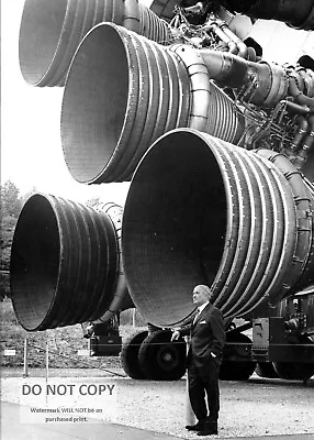 *5x7* Nasa Photo - Wernher Von Braun Stands By Engines Of The Saturn V (ep-346) • $7.98