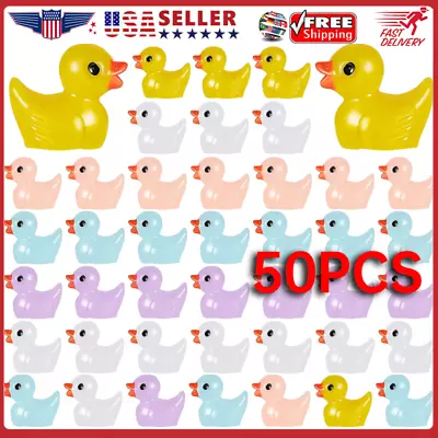 50PCS Mini  Rubber Ducks  Miniature Resin Ducks Yellow Tiny Duckies NICE Gift US • $7.99