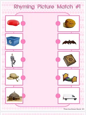 PINK SERIES | Montessori Activity - Rhyming Picture Match | Educational Material • $18.77