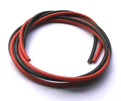 2M Of Red & Black 12AWG Silicone Wire Cable RC ESC Motor LiPo XT60 Deans Tamiya • £6.99