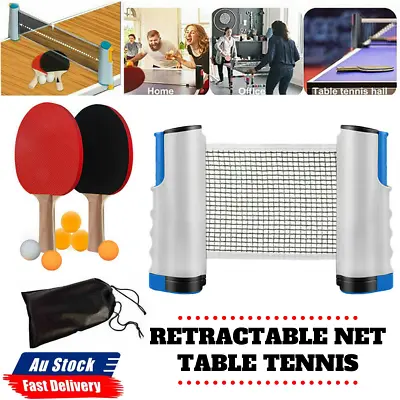 $18.99 • Buy Table Tennis Portable Retractable Net Paddle Bats 6 Balls Instant Ping Pong Set