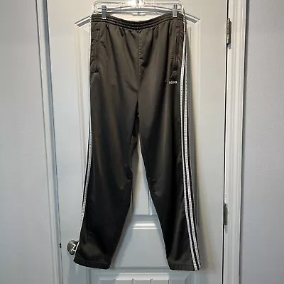  Adidas Vintage Men's Gray White Stripe Medium Tear Away Side Snap Track Pants  • $22