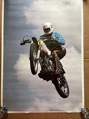 Vintage Original Poster Flying Cycle Motocross Dirt Bike Motorcross 1972 1970s • $95.95