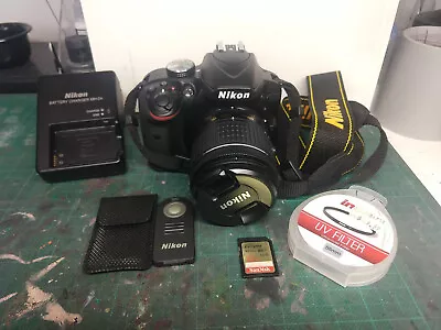 Nikon D3400 Digital SLR Camera + SD Card + Bag + Charger + UV Filter + Remote • $559.99