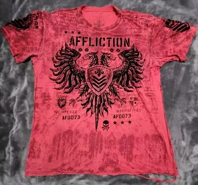 Affliction T-shirt Mens Sz 2XL Distressed Wings Feathers Velvet Y2K UFC • $9.99