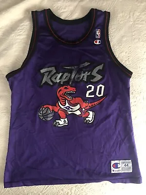 $40 • Buy Vintage Champion  Damon Stoudamire Toronto Raptors Size 44 Dino Jersey