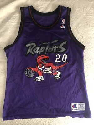 $40 • Buy Vintage Champion  Damon Stoudamire Toronto Raptors Size 44 Dino Jersey