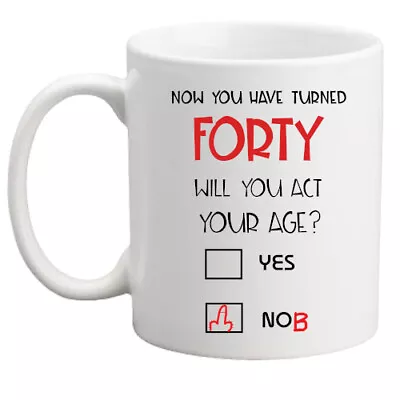 £8.95 • Buy 40th Birthday Mug, Knob Funny Mug Men/women/funny/rude/present/gift/rude Mug