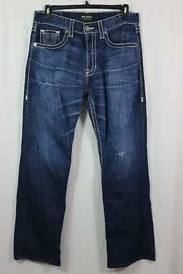 Big Star Eastman Relaxed Straight 34L Dark Wash Contrast Stitch Jeans 34 X 33 • $39.95