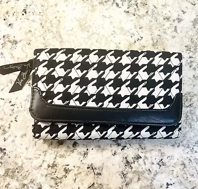 Vera Bradley Black/White Houndstooth Clutch Trifold Wallet • $12