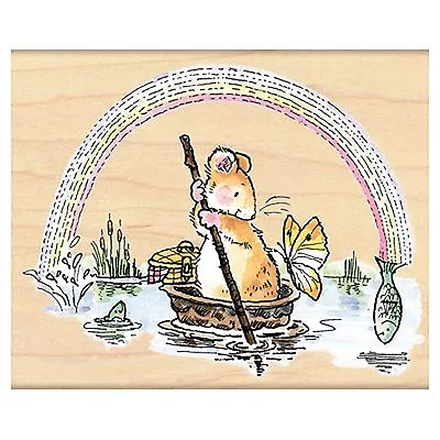 Fish Are Jumpin Rainbow Mouse Wood Mounted Rubber Stamp PENNY BLACK - NEW 4252K • $15.90