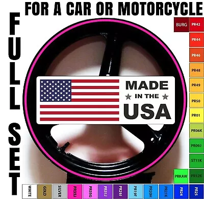 HOT PINK MOTORCYCLE Or CAR RIM STRIPES WHEEL DECALS TAPE STICKERS FULL SET • $11.99