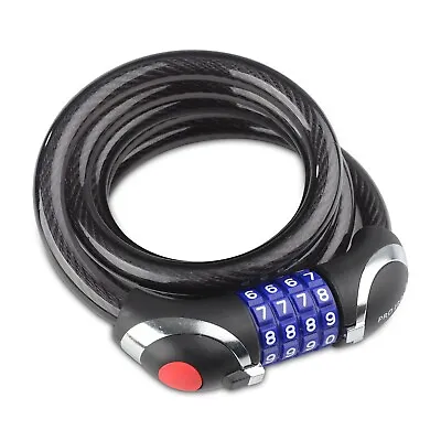 Pro Iron Bike Bicycle Security Cable Lock W/ Led Light Combo Combination Locking • $11.16