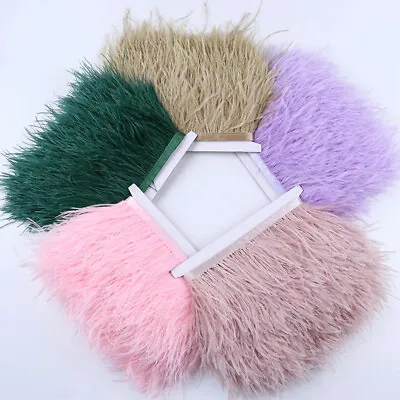 $3.77 • Buy 1 Meter Ostrich Feather Trimmings Fringe Trim Sewing Ribbon Costume Applique New