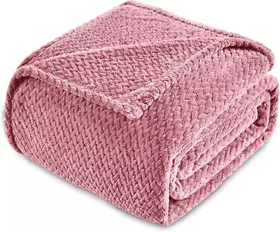 Flannel Fleece Luxury Throw Blanket Cherry Blossom Pink Travel/Throw Size  • $41.99