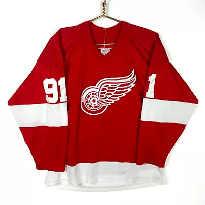 Vintage Detroit Red Wings Jersey Medium Ccm Sergei Fedorov #91 Red Nhl • $84.99