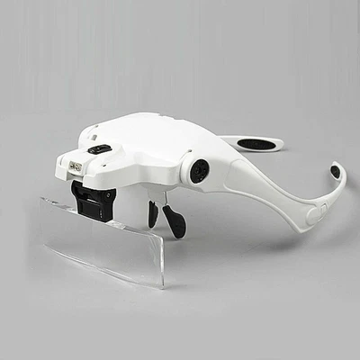 £15.94 • Buy Headband Magnifier Head Visor Loupe Jeweler Magnifying Glass Lens W/LED Light GL
