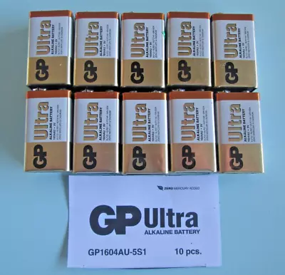 10x 1pc GP Multi Purpose Ultra Alkaline 9V Batteries Perfect For Smoke Detectors • $16
