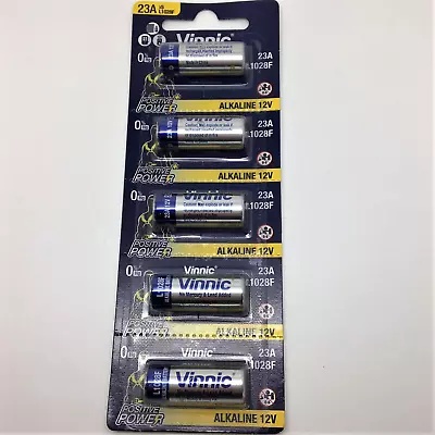 5 X Vinnic 23A A23 L1028 L1028F MN21 E23A K23A 23AE 12V Batteries • £7.39