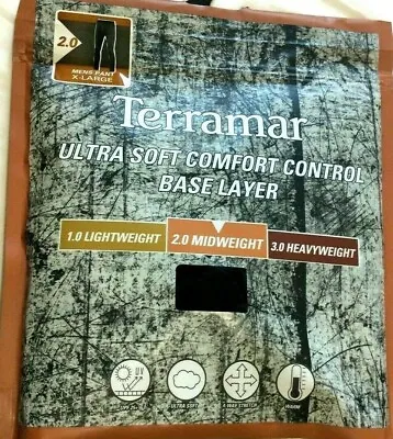 Terramar Ultra Soft Comfort Control Base Layer Black Pants 2.0 Size XL New In Pa • $20