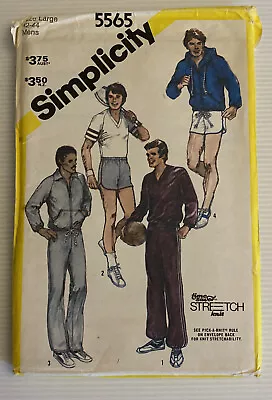 Simplicity 5565 Vintage 80s Sewing Pattern LARGE Men's Sports Clothing • $20