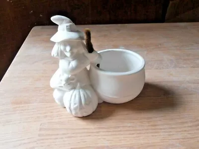 C-0868 Halloween Witch  Kettle Cauldron  Pumpkin 4.25 T Ceramic Bisque U Paint • $9.99