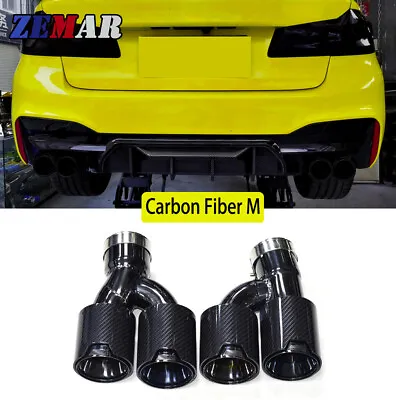 Carbon Fiber Exhaust Tips Muffler Pipes For BMW 5 Series G30 G38 525i 528i 530i • $206.79