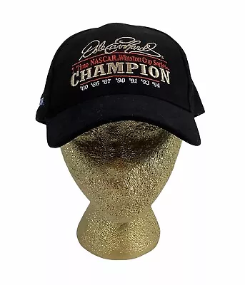 Vtg 90s Black Dale Earnhardt Sr. 7 Time Winston Cup Champion Strapback Hat Cap • $31.95